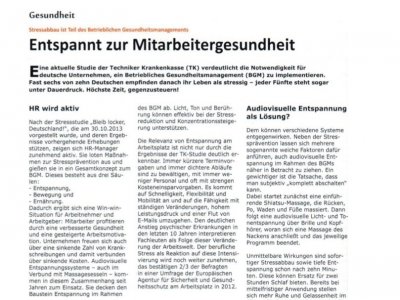 Stressabbau ist Teil des Betrieblichen Gesundheitsmanagements